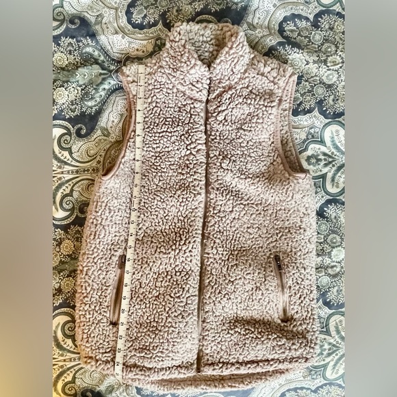 Thread & Supply Sherpa Zip Up Vest Cream Small - Picture 5 of 8
